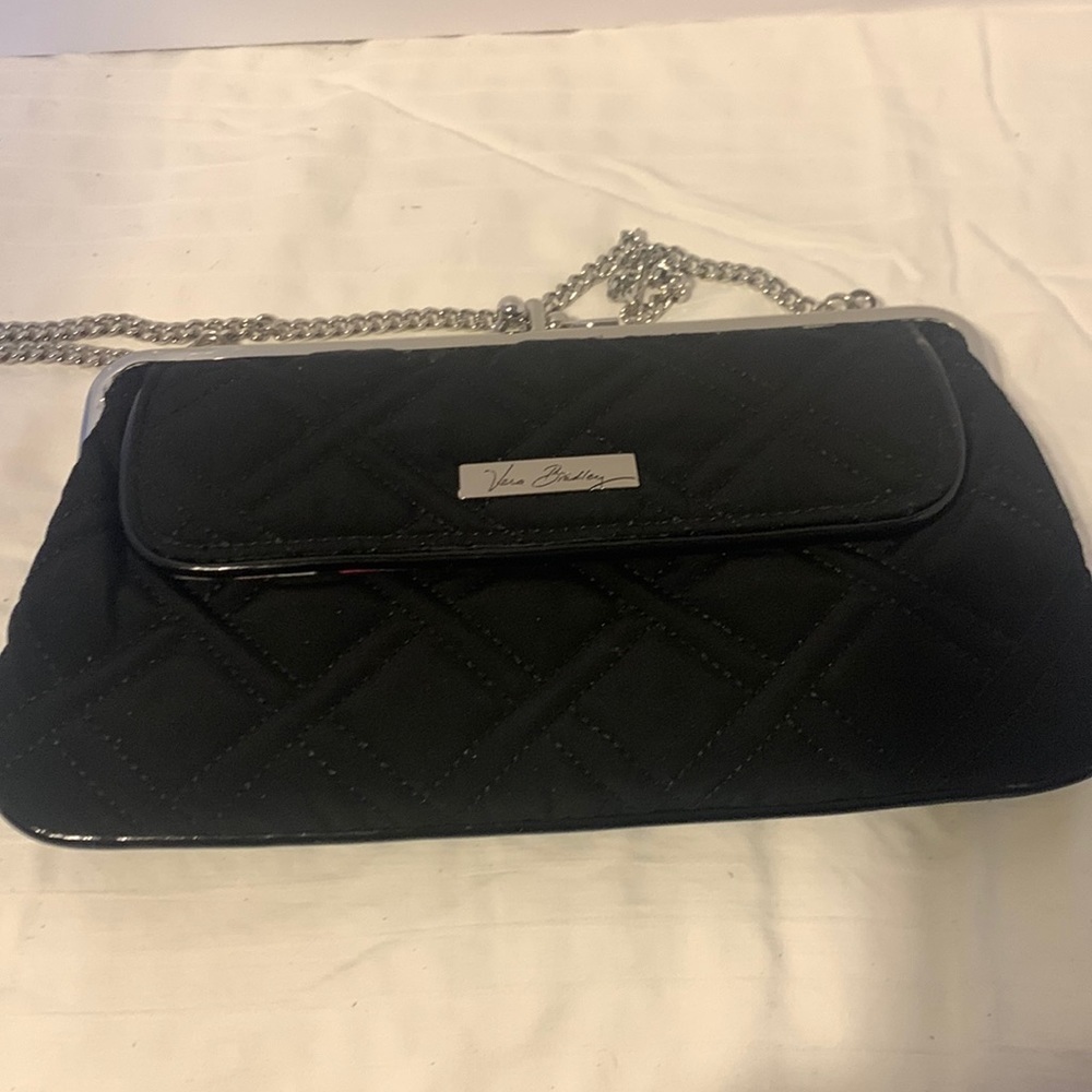 Vera Bradley kiss lock clutch black EUC